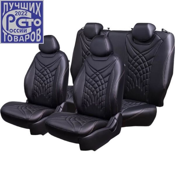 Чехлы Премиум Экокожа Байрон Президент|Жук на Chevrolet Rezzo (2004-2008)